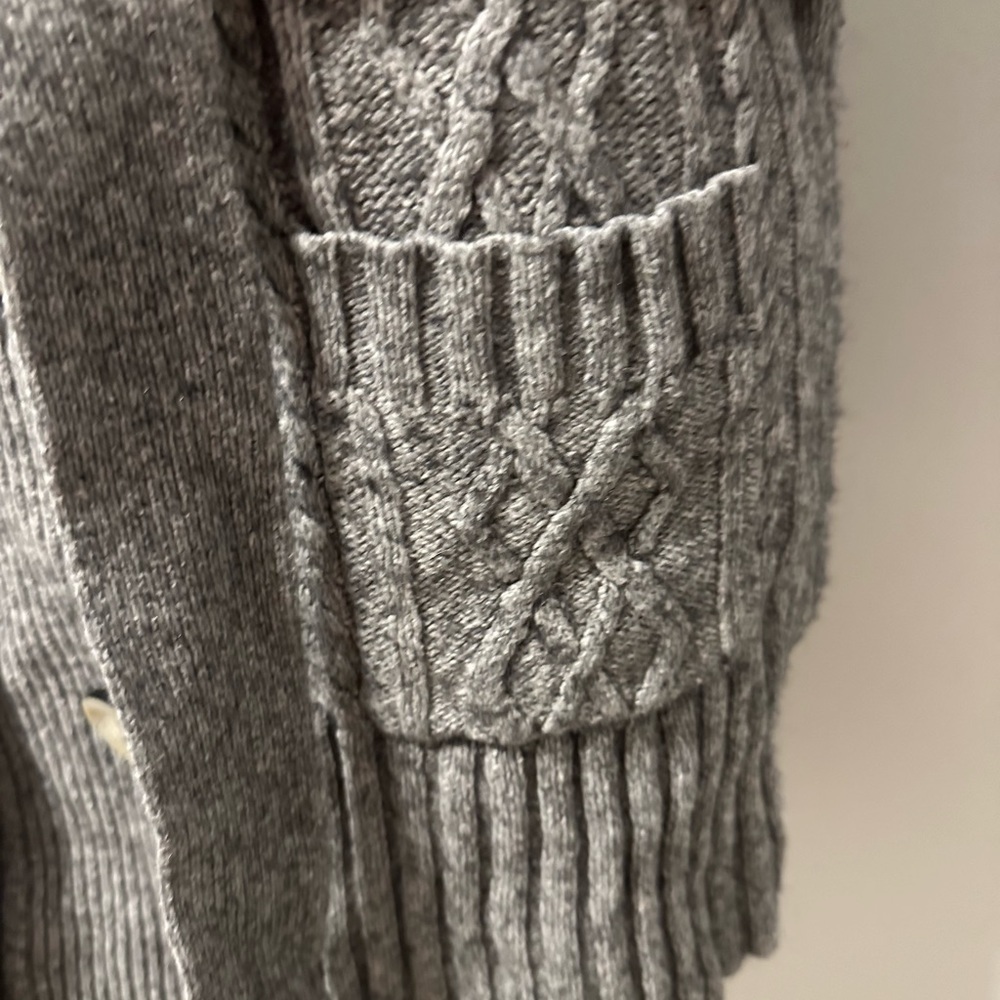 Eddie Bauer Gray Sweater Coat Cardigan Wool Cotton Blend Size Large Grandpa Cozy - Picture 7 of 9